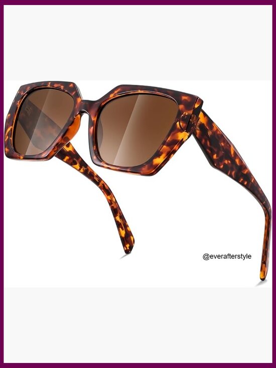 TR Frame Polarized Sunglasses, Oversized Square Retro Shades UV400 Protection main image 6